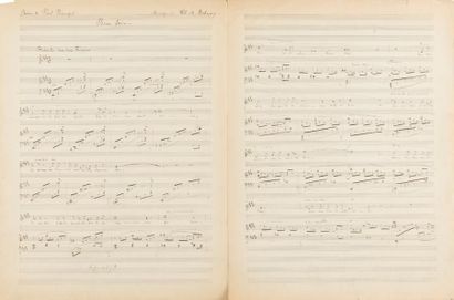 null DEBUSSY Claude (1862-1918).
MANUSCRIT MUSICAL autographe signé, Beau Soir (1891) ;...