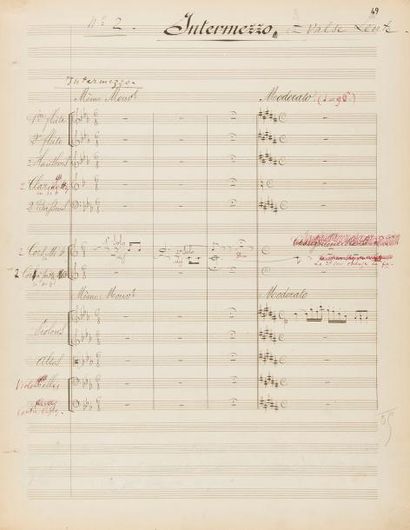 null DELIBES Léo (1836-1891).
MANUSCRIT MUSICAL avec corrections et annotations autographes,...