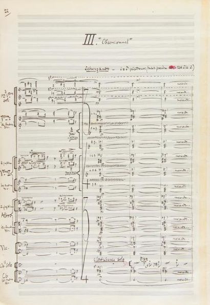 null DUTILLEUX Henri (1916-2013).
MANUSCRIT MUSICAL autographe signé, Métaboles (1964). ;...