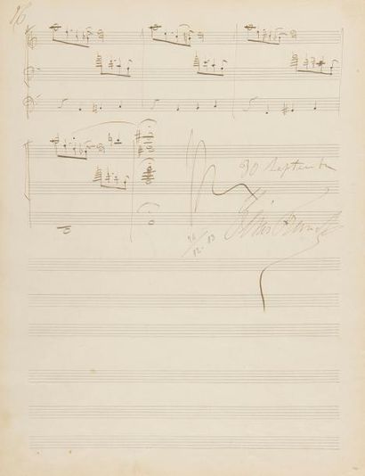 null FRANCK César (1822-1890). 
MANUSCRIT MUSICAL autographe signé, Choral III pour...