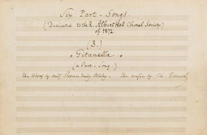 null GOUNOD Charles (1818-1893).
MANUSCRIT MUSICAL autographe signé, Gitanella [CG 276],...
