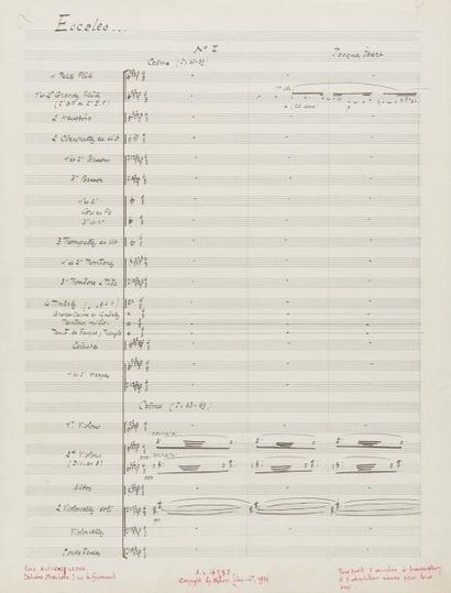 null IBERT Jacques (1890-1962).
MANUSCRIT MUSICAL autographe signé, Escales (1922). ;...
