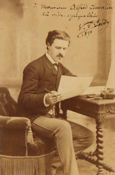 null INDY Vincent d’ (1851-1931).
L.A.S., Vernoux (Ardèche) 18 octobre 1891, à Alfred...