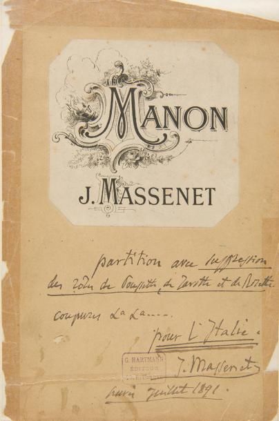 null MASSENET Jules (1842-1912).
Manon, opera-comica in quattro atti e sei quadri...