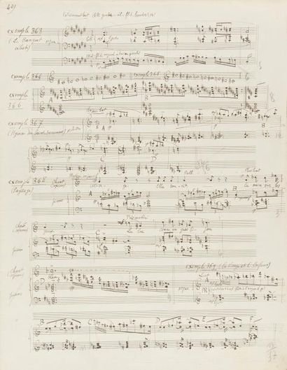 null MESSIAEN Olivier (1908-1992).
MANUSCRIT autographe signé avec exemples musicaux...