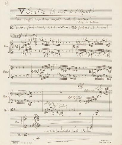 null MESSIAEN Olivier (1908-1992).
MANUSCRIT MUSICAL autographe signé, Messe de la...