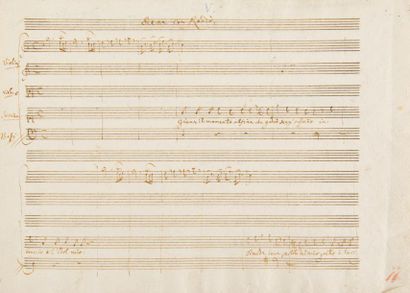 null MOZART Wolfgang Amadeus (1756-1791).
MANUSCRIT MUSICAL autographe, Scena con...