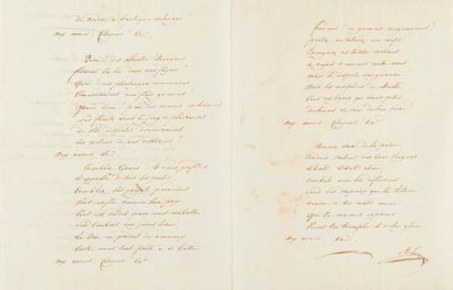 null ROUGET DE LISLE Claude-Joseph (1760-1836).
MANUSCRIT autographe signé « R. L. »,...