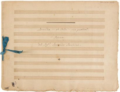 null ROUSSEAU Jean-Jacques (1712-1778).
MANUSCRIT MUSICAL autographe, Armida… oh...