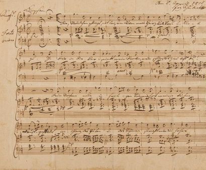 null SCHUBERT Franz (1797-1828).
MANUSCRIT MUSICAL autographe signé, [Liebesrausch]...
