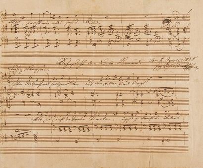 null SCHUBERT Franz (1797-1828).
MANUSCRIT MUSICAL autographe signé, [Liebesrausch]...