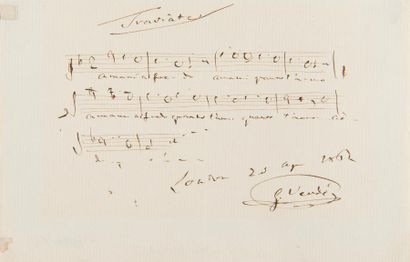 null VERDI Giuseppe (1813-1901).
MANUSCRIT MUSICAL autographe signé, Traviata, Londres...