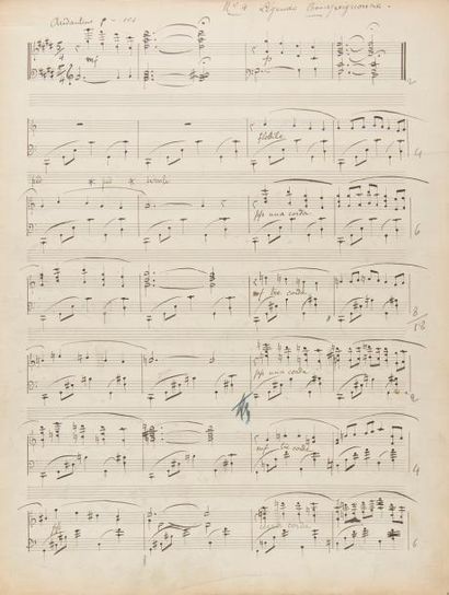 VIERNE Louis (1870-1937). MANUSCRIT MUSICAL...