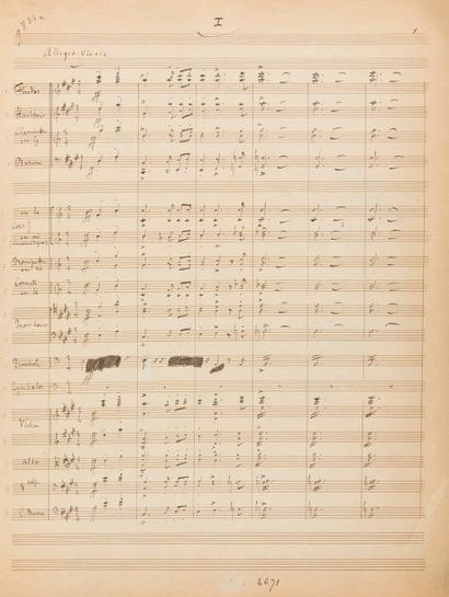 null WIDOR Charles-Marie (1844-1937).
MANUSCRIT MUSICAL autographe signé, 2ème Symphonie...