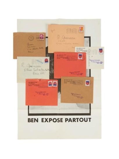 BEN (1935 -) 32 IMPRIMÉS DE BEN À RAYMOND QUENEAU, 1966-1971.
Différents formats.
Tous...
