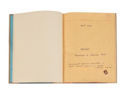 CHAR RENÉ (1907 - 1988) 
ARTINE. Manuscrit autographe signé ayant appartenu à Paul...