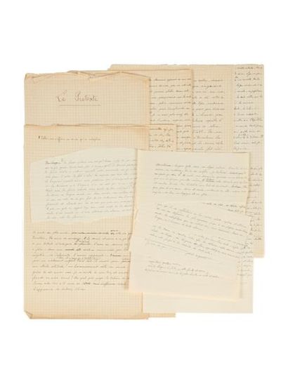 GENET JEAN (1910 - 1986) 
LE PRÉTEXTE. Ensemble de manuscrits en grande partie inédits,...