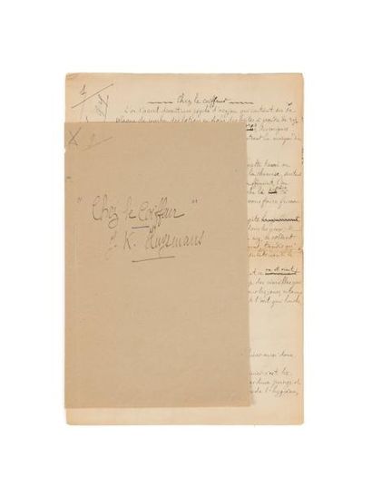 HUYSMANS KARL JORIS (1848 - 1907) 
CHEZ LE COIFFEUR.
Manuscrit autographe signé,...