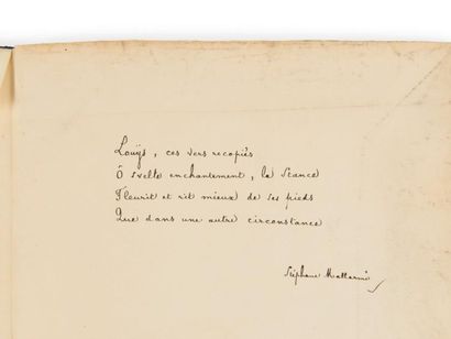 LOUŸS PIERRE (1870 - 1925) 
LES POÉSIES DE STÉHANE MALLARMÉ.
Manuscrit autographe,...