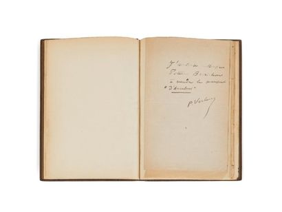 VERLAINE PAUL (1844 - 1896) 
D'AUCULNES. Manuscrit autographe signé. Grand in-8.
Bradel,...