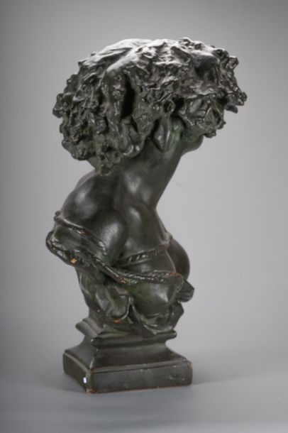 Jean-Baptiste CARPEAUX (1827-1875) "Pourquoi naître esclave". H 63 cm. Buste en plâtre...