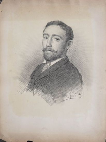Théodore GÉRARD (1829-1895) 
Lot de deux portraits en médaillon d'Alphonse Mellaerts...