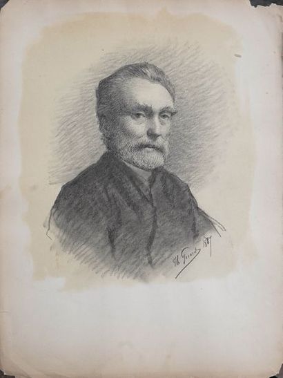 Théodore GÉRARD (1829-1895) 
Lot de deux portraits en médaillon d'Alphonse Mellaerts...