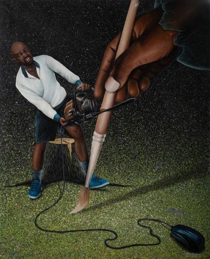 Amani BODO (1988) Sans titre, 2016
Acrylique sur toile
100,5 x 82 cm

Note:
Fils...
