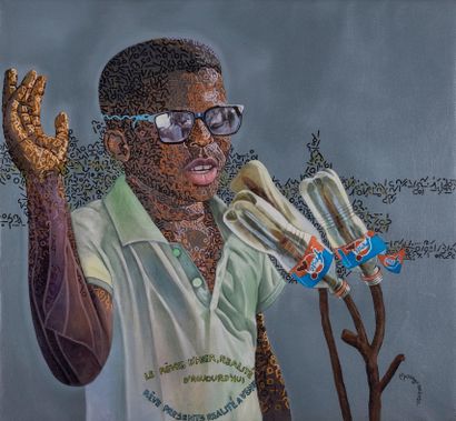 Junior Bile Mpisango (Kinshasa 1986, Lives and works in Kinshasa, DRC) Painting acrylic...