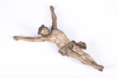 Bois polychrome, Pays-bas méridionaux, XVIe . 
Christ en croix en bois polychromé....