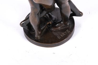 Antoine Louis Barye (1796-1875) 
"Les grâces". Bronze à patine brune nuancée noire....