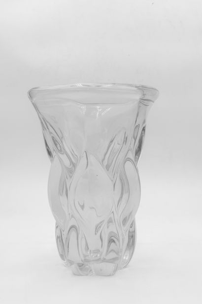 Val Saint Lambert - Antonio et Guido BON (formés à Murano) Vase en cristal à décors...