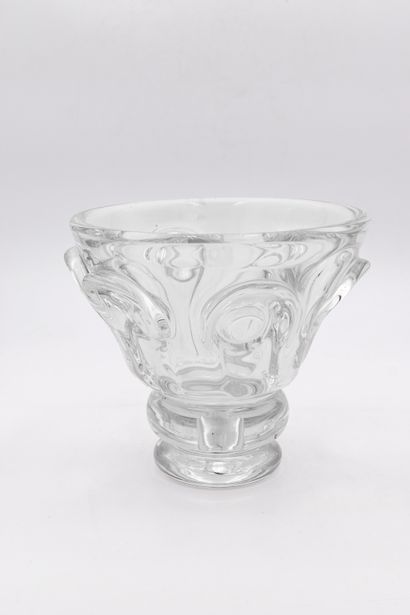 Val Saint Lambert - Antonio et Guido BON (formés à Murano) Vase en cristal à décors...