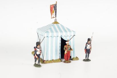 King and Country Imperial tent of Napoleon with Roustam and 2 grenadiers. Lead. Very...