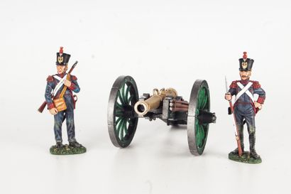 King and Country Cannon and 3 artillerymen of the Napoleonic army without their box....
