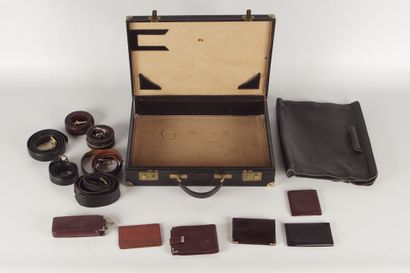Maroquinerie dont DELVAUX A set of leather goods including a Delvaux briefcase, a...