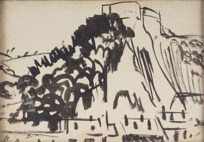 Floris JESPERS (1889-1965) Suite de 4 paysage, 1922.. Encres sur papier. Encadrés....