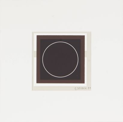 Gilbert DECOCK (1928 - 2007) 
Composition géométrique. Sérigraphie. 14,5 x 14cm....