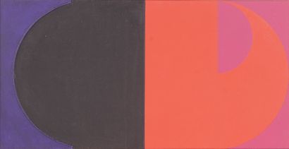 René HUIN (1933) Composition géométrique. Huile sur panneau, ficelle. 21 x 40. Signé...