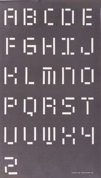 Paul IBOU (1939) 
Alphabet 2. Sérigraphie. Lettertype SQUARE, Design by Paul Ibou...