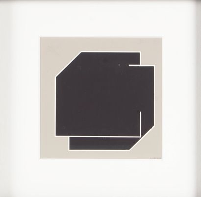 Gilbert DECOCK (1928 - 2007) 
Composition géométrique. Gouache sur papier. 15 x 15cm....
