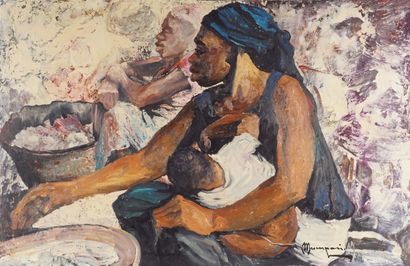 Za Mezo MUMPASI, Bas-Congo, 1945 – DRC, 1991 Sans titre (La femme et son enfant)....