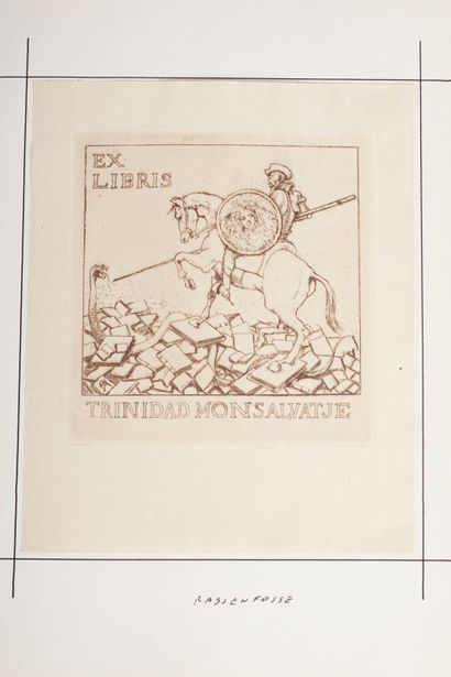 Armand Rassenfosse (1862-1934) 1 ex-libris (bookplate) for Trinidad Monsalvatje....