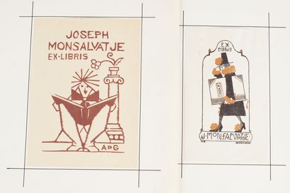 Antonio DE GUEZALA (1889-1956) 3 ex-libris (bookplates) for Monsalvatje.