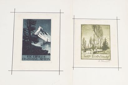 Adolf KUNST (1882-1937) 3 ex-libris (bookplates) for several bibliophiles.