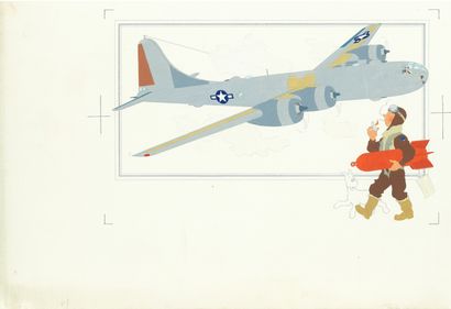 HERGÉ, Georges Remi dit (1907-1983) Studios Hergé, Original gouache coloring on a...