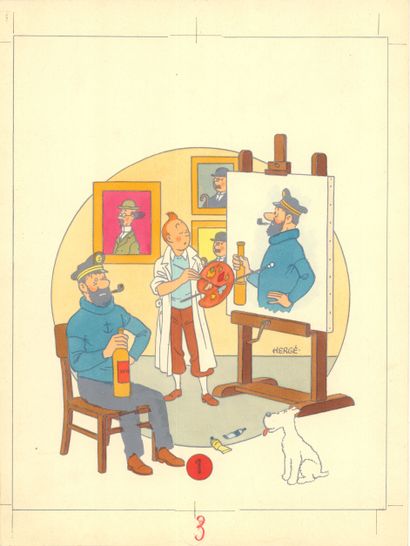 HERGÉ, Georges Remi dit (1907-1983) Studios Hergé, mise en couleur originale pour...