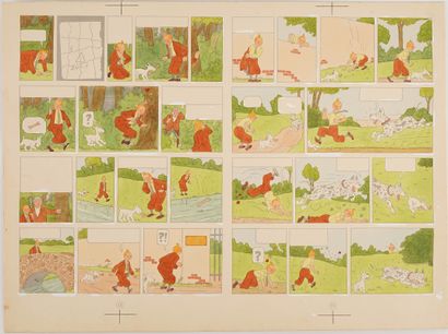 HERGÉ, Georges Remi dit (1907-1983) Hergé and Alice Devos, The Black Island, original...