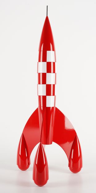 HERGÉ, Georges Remi dit (1907-1983) Aroutcheff, 1986, Wooden rocket 67 cm high, lacquered...