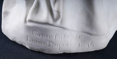 Louis DUPUIS (1842-1921) Vénus de Milo, 1896. Grande sculpture en marbre de Carrare....